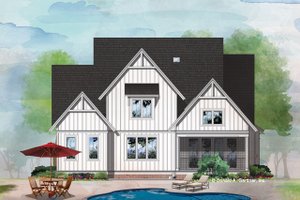 Exterior - Rear Elevation for Farmhouse House Plan #929-1135 - 5 bed, 4 bath