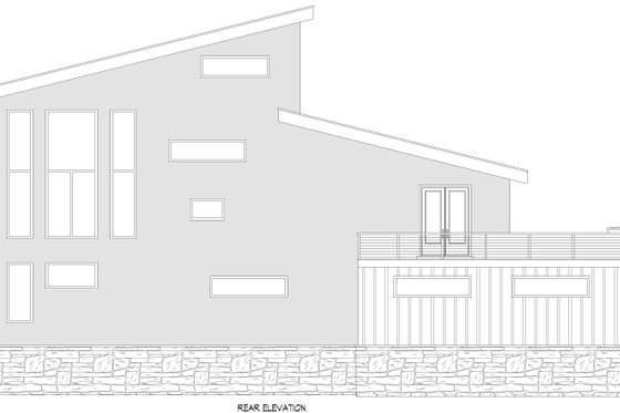 Exterior - Rear Elevation for Contemporary House Plan #932-988 - 2 bed, 3 bath