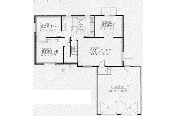 Floor Plan - Lower Floor for Traditional House Plan #112-108 - 3 bed, 2 bath