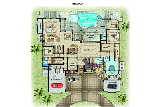Floor Plan - Main Floor for Contemporary House Plan #548-27 - 6 bed, 8 bath