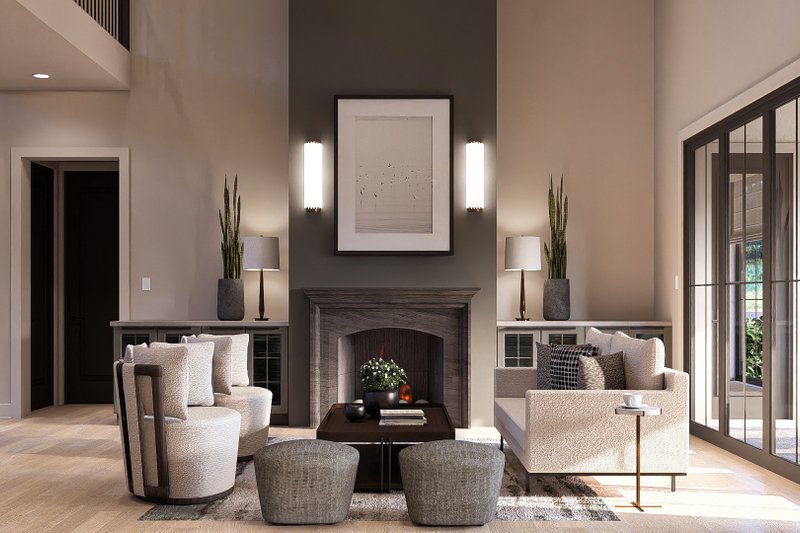 House Design - Interior - Family Room for Mediterranean House Plan #455-394 - 4 bed, 3.5 bath