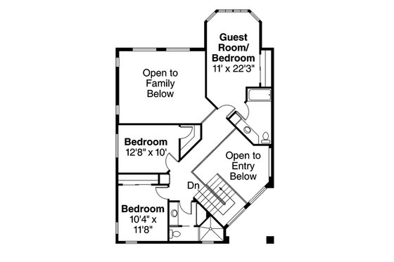 Floor Plan - Upper Floor for Mediterranean House Plan #124-237 - 4 bed, 3.5 bath