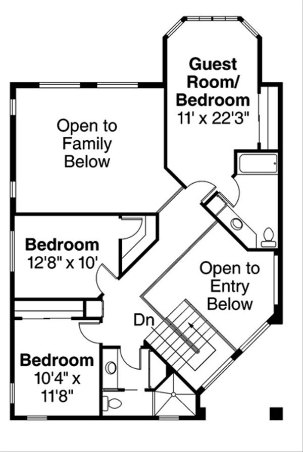 House Plan Design - Mediterranean Floor Plan - Upper Floor Plan #124-237