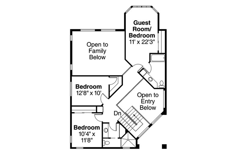 Home Plan - Floor Plan - Upper Floor for Mediterranean House Plan #124-237 - 4 bed, 3.5 bath
