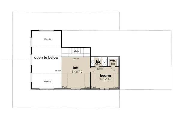 Barndominium Floor Plan - Upper Floor Plan #120-282