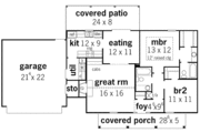 Farmhouse Style House Plan - 2 Beds 2 Baths 1096 Sq/Ft Plan #16-179 