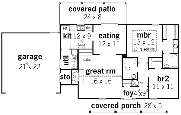 Farmhouse Floor Plan - Main Floor Plan #16-179
