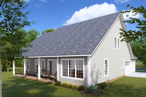 Exterior - Rear Elevation 1 for Farmhouse House Plan #513-2233 - 4 bed, 3.5 bath