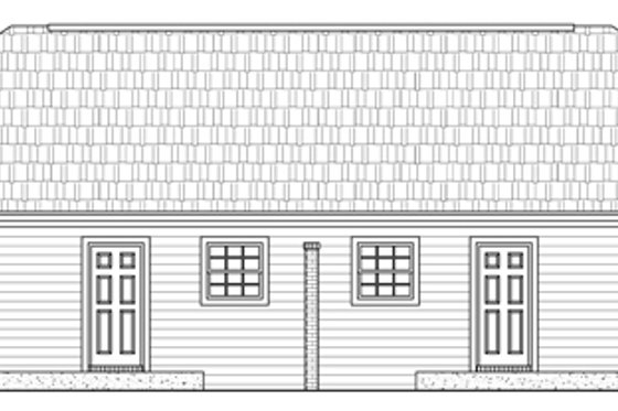 Exterior - Rear Elevation for Southern House Plan #21-184 - 2 bed, 2 bath