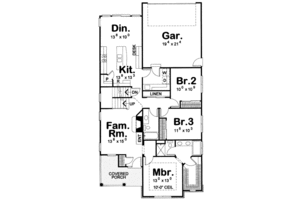 Floor Plan - Main Floor for Traditional House Plan #20-1748 - 5 bed, 3 bath