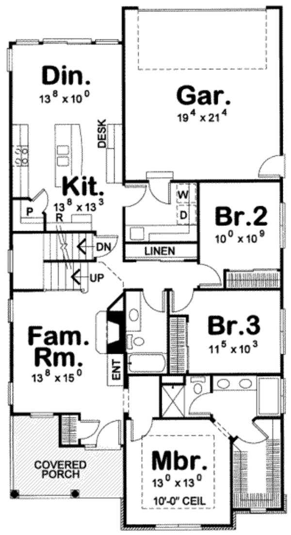Home Plan - Traditional Floor Plan - Main Floor Plan #20-1748