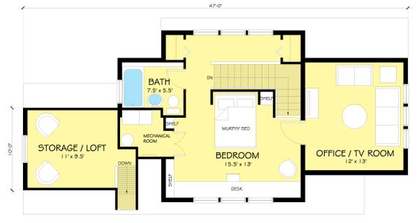 Craftsman Floor Plan - Upper Floor Plan #454-13