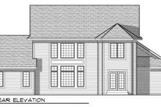 Exterior - Rear Elevation for Traditional House Plan #70-716 - 4 bed, 2.5 bath