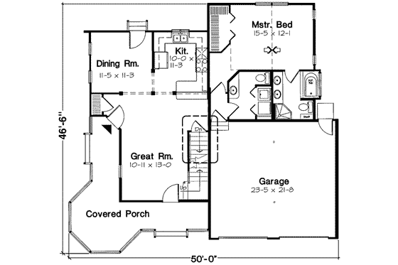 Floor Plan - Main Floor for Victorian House Plan #312-157 - 4 bed, 2.5 bath