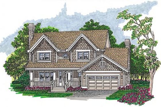 Exterior - Front Elevation for Craftsman House Plan #47-392 - 4 bed, 2.5 bath