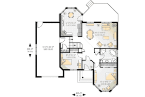 Floor Plan - Main Floor for European House Plan #23-157 - 2 bed, 1 bath