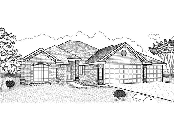 Exterior - Front Elevation for Traditional House Plan #65-328 - 4 bed, 3 bath
