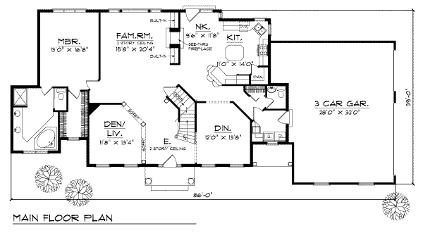 Home Plan - Modern Floor Plan - Main Floor Plan #70-437