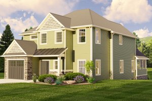House Blueprint - Craftsman Exterior - Front Elevation Plan #1064-395
