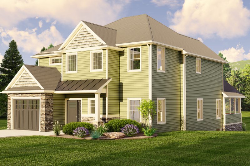 House Blueprint - Craftsman Exterior - Front Elevation Plan #1064-395