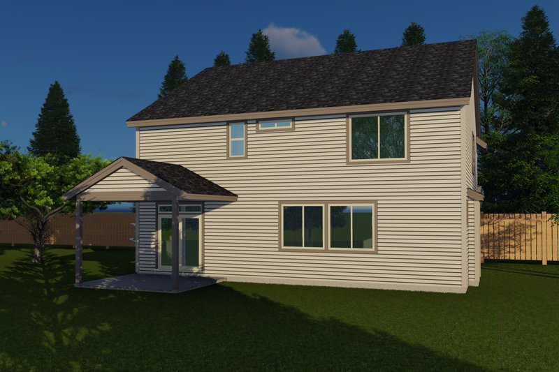 House Blueprint - Exterior - Rear Elevation for Craftsman House Plan #53-756 - 5 bed, 2.5 bath