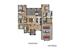 Floor Plan - Main Floor for Modern House Plan #1110-21 - 4 bed, 3.5 bath