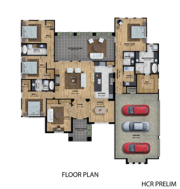 House Blueprint - Modern Floor Plan - Main Floor Plan #1110-21