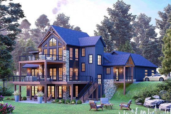 Exterior - Front Elevation 4 for Contemporary House Plan #932-1170 - 4 bed, 4 bath