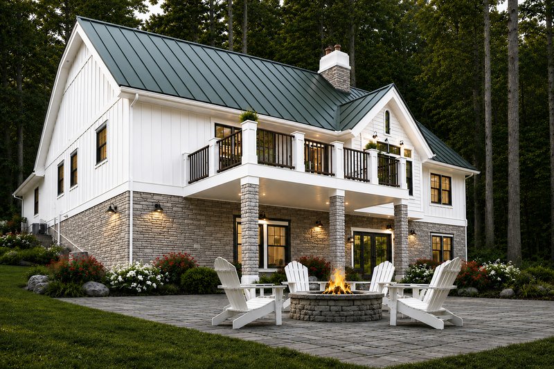 Dream House Plan - Exterior - Rear Elevation 2 for Farmhouse House Plan #928-432 - 3 bed, 2.5 bath