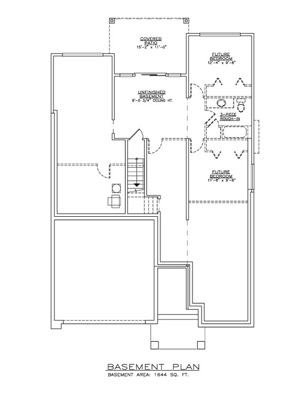 Contemporary Floor Plan - Lower Floor Plan #1100-32