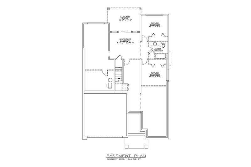 Home Plan - Floor Plan - Lower Floor for Contemporary House Plan #1100-32 - 3 bed, 2 bath