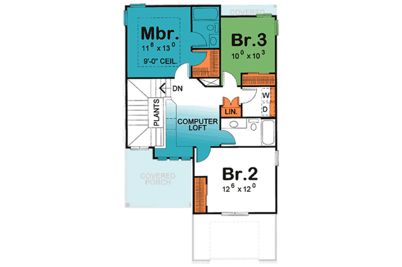 Home Plan - Floor Plan - Upper Floor for Traditional House Plan #20-1688 - 3 bed, 3 bath