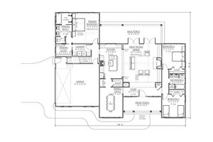 Floor Plan - Main Floor for Farmhouse House Plan #1094-12 - 3 bed, 2 bath