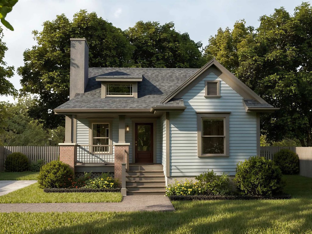 Exterior - Front Elevation 2 for Bungalow House Plan #79-139 - 3 bed, 2 bath
