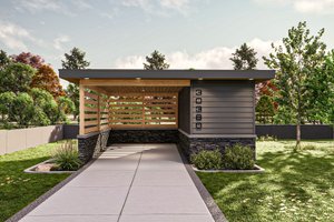 Modern Exterior - Front Elevation Plan #455-573