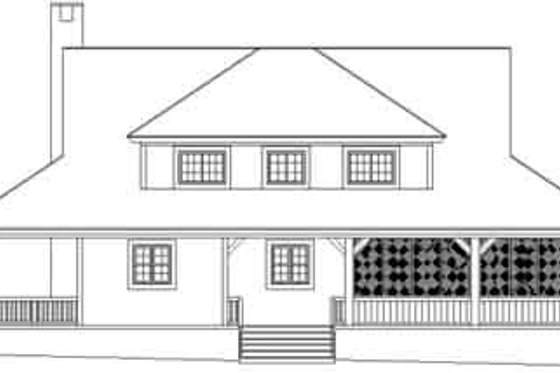 Exterior - Rear Elevation for Country House Plan #81-822 - 3 bed, 3.5 bath