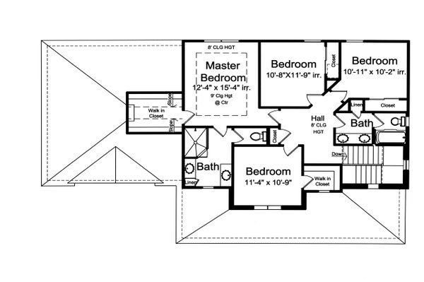 Traditional Floor Plan - Upper Floor Plan #46-899