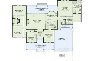 Floor Plan - Main Floor for Southern House Plan #17-627 - 4 bed, 3.5 bath