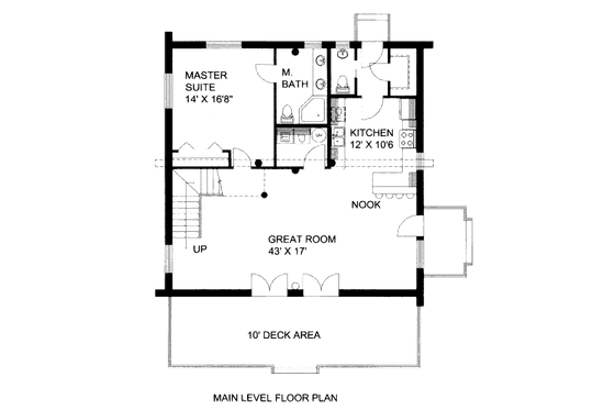 Floor Plan - Main Floor for Log House Plan #117-597 - 1 bed, 2 bath