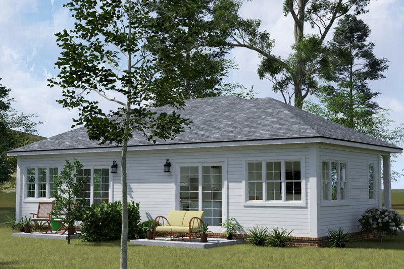 Architectural House Design - Exterior - Rear Elevation for Cottage House Plan #513-2423 - 1 bed, 1 bath