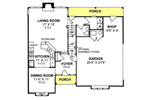 Country Floor Plan - Main Floor Plan #20-328