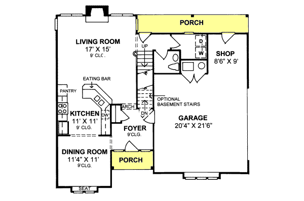 Dream House Plan - Country Floor Plan - Main Floor Plan #20-328