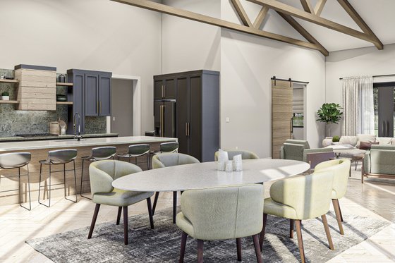 Interior - Dining Room for Barndominium House Plan #455-622 - 3 bed, 2.5 bath