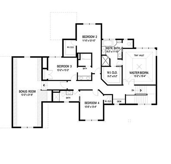 Craftsman Floor Plan - Upper Floor Plan #56-597