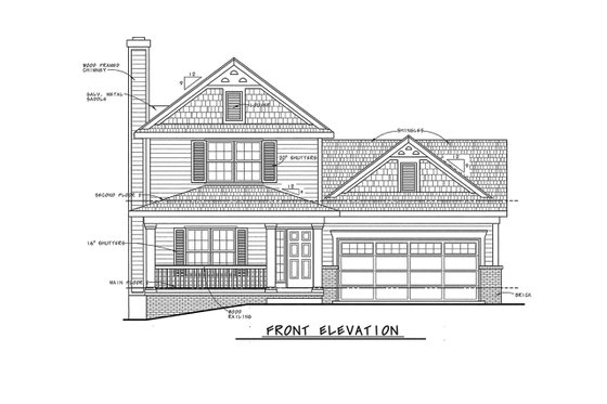 Exterior - Front Elevation 4 for Farmhouse House Plan #20-1218 - 3 bed, 2.5 bath