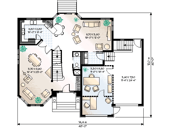 European Floor Plan - Main Floor Plan #23-275