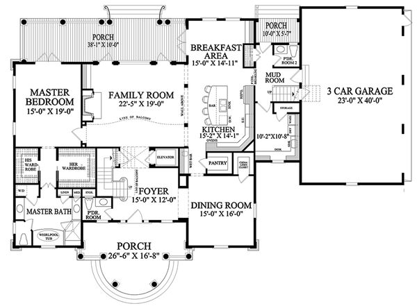 Traditional Floor Plan - Main Floor Plan #137-292