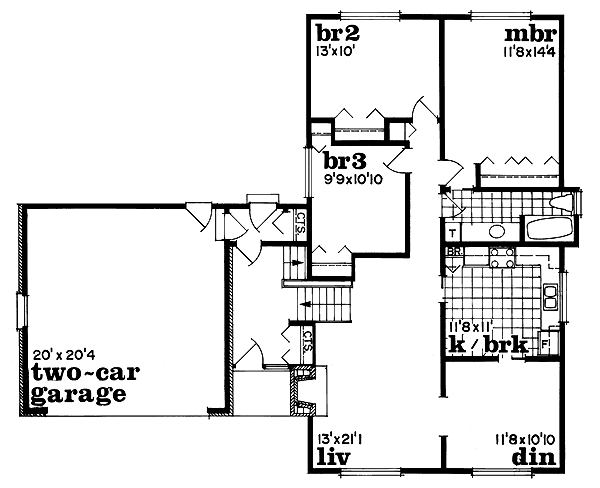 Traditional Floor Plan - Main Floor Plan #47-117