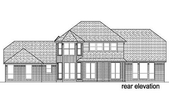 Exterior - Rear Elevation for European House Plan #84-282 - 5 bed, 3 bath