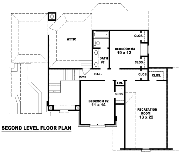 European Floor Plan - Upper Floor Plan #81-766